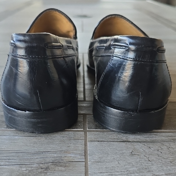 Johnston & Murphy Black Leather Tassel Loafers